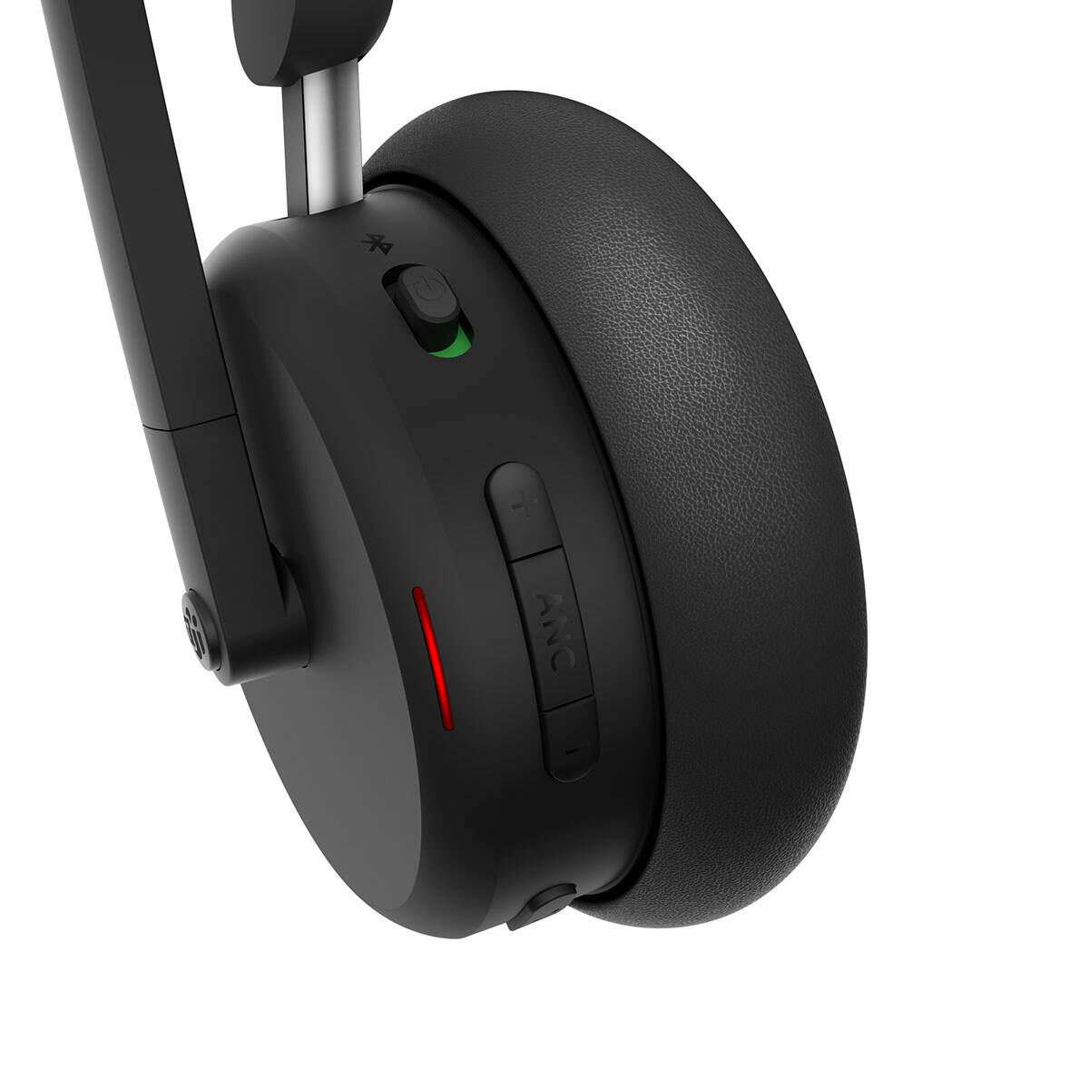 Alt View 4. Lenovo - Lenovo 6550 Wireless Active Noise Canceling On-Ear Headset with USB-A Adapter, Microsoft Teams Certified.