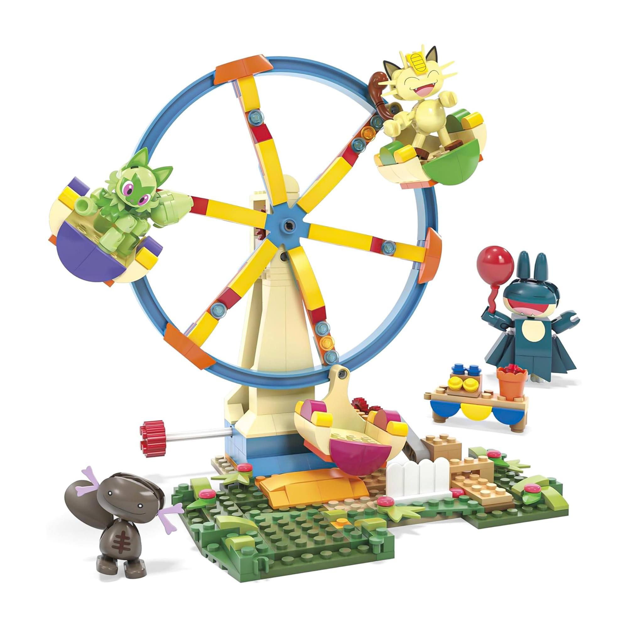 Alt View 10. MEGA - MEGA Pokémon Ferris Wheel Fun Building Toy Kit, with 4 Action Figures (393 Pieces) for Kids - Multi-Colored.
