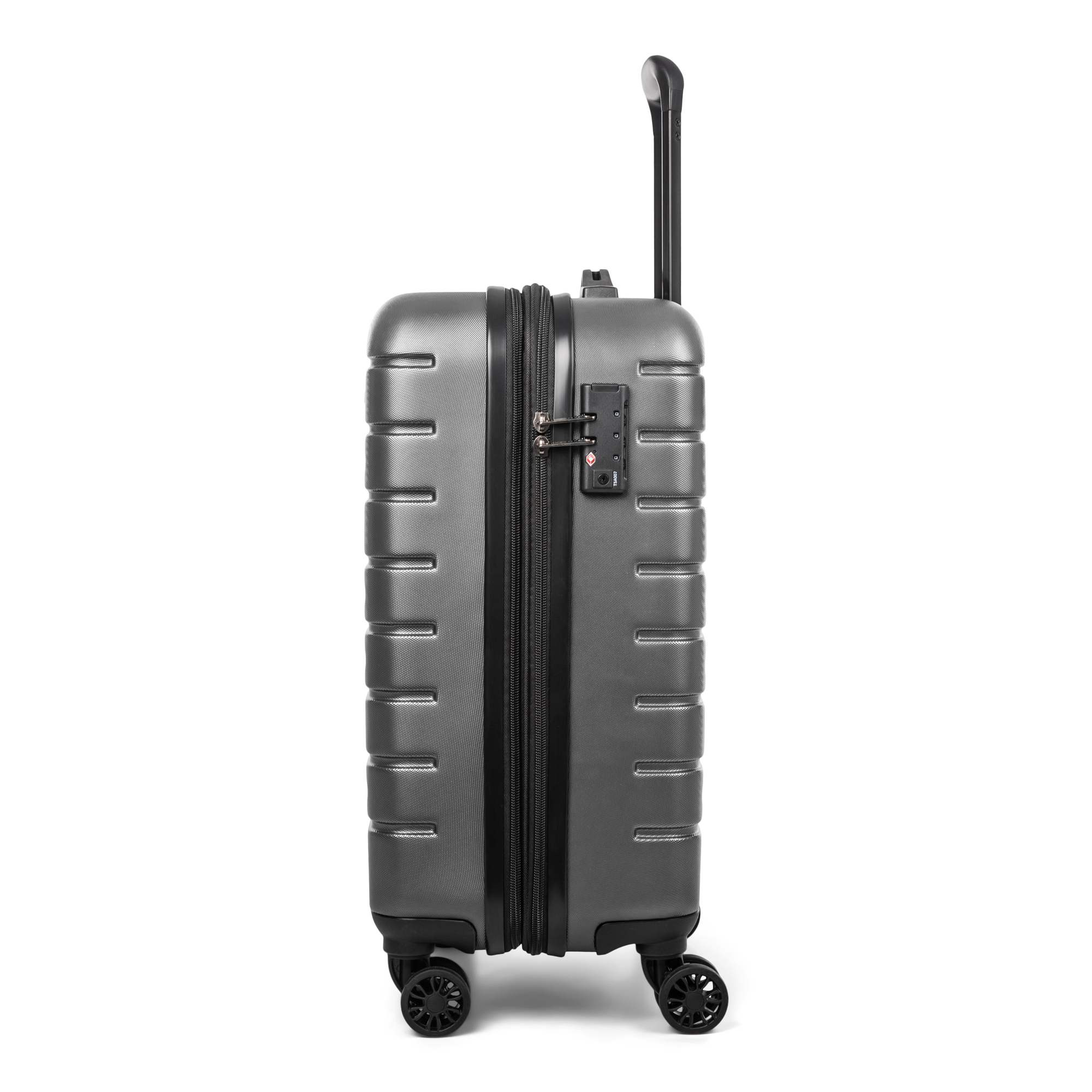 Left View: Bugatti - Geneva Carry on Suitcase - Charcoal