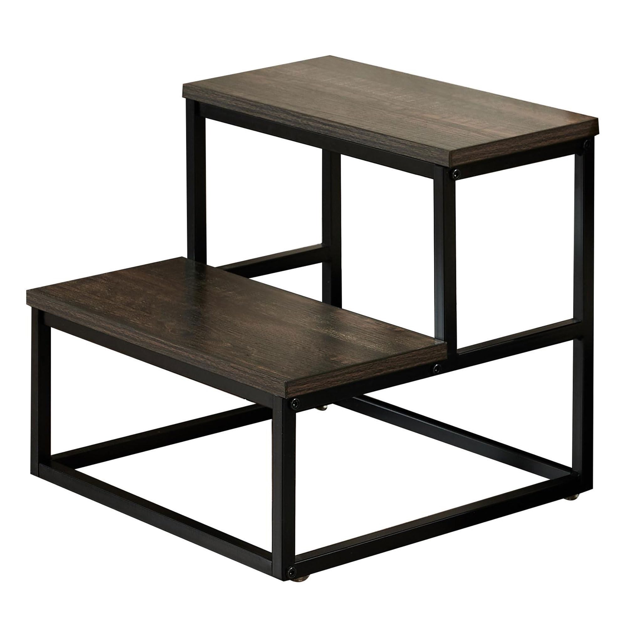 Alt View 1. Kings Brand Furniture - Kings Brand Furniture Axel 2-Step Step Stool – Lightweight, Durable & Modern Design Wooden Steps & Metal Frame - Black.