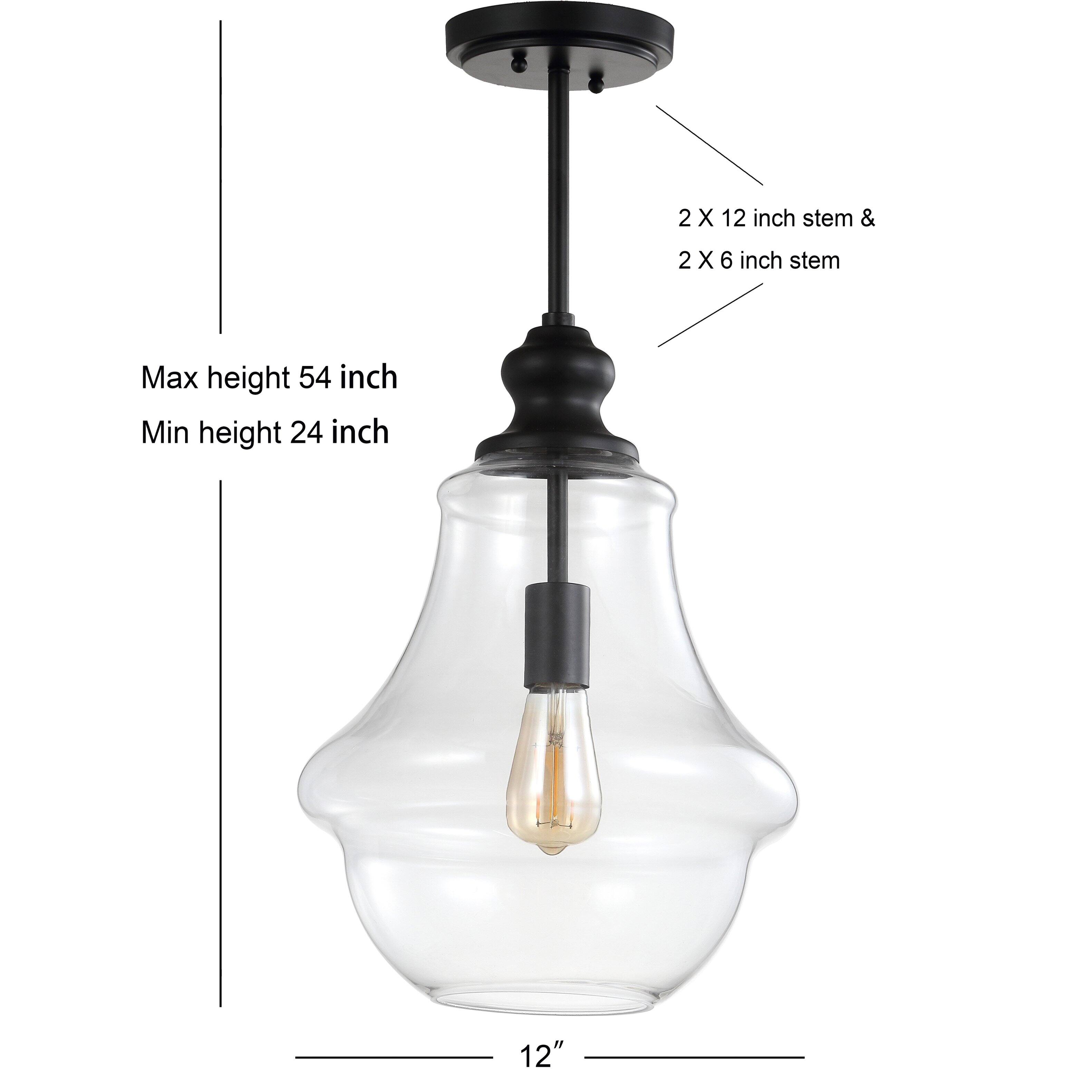 2 X 12 inch stem & 2 X 6 inch stem  
Max height 54 inch  
Min height 24 inch  
12"