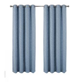 RT Designers Collection - 100% polyester Reba Luxury Jacquard Blackout Grommet Curtain Panel 54" x 90" - Wedgewood