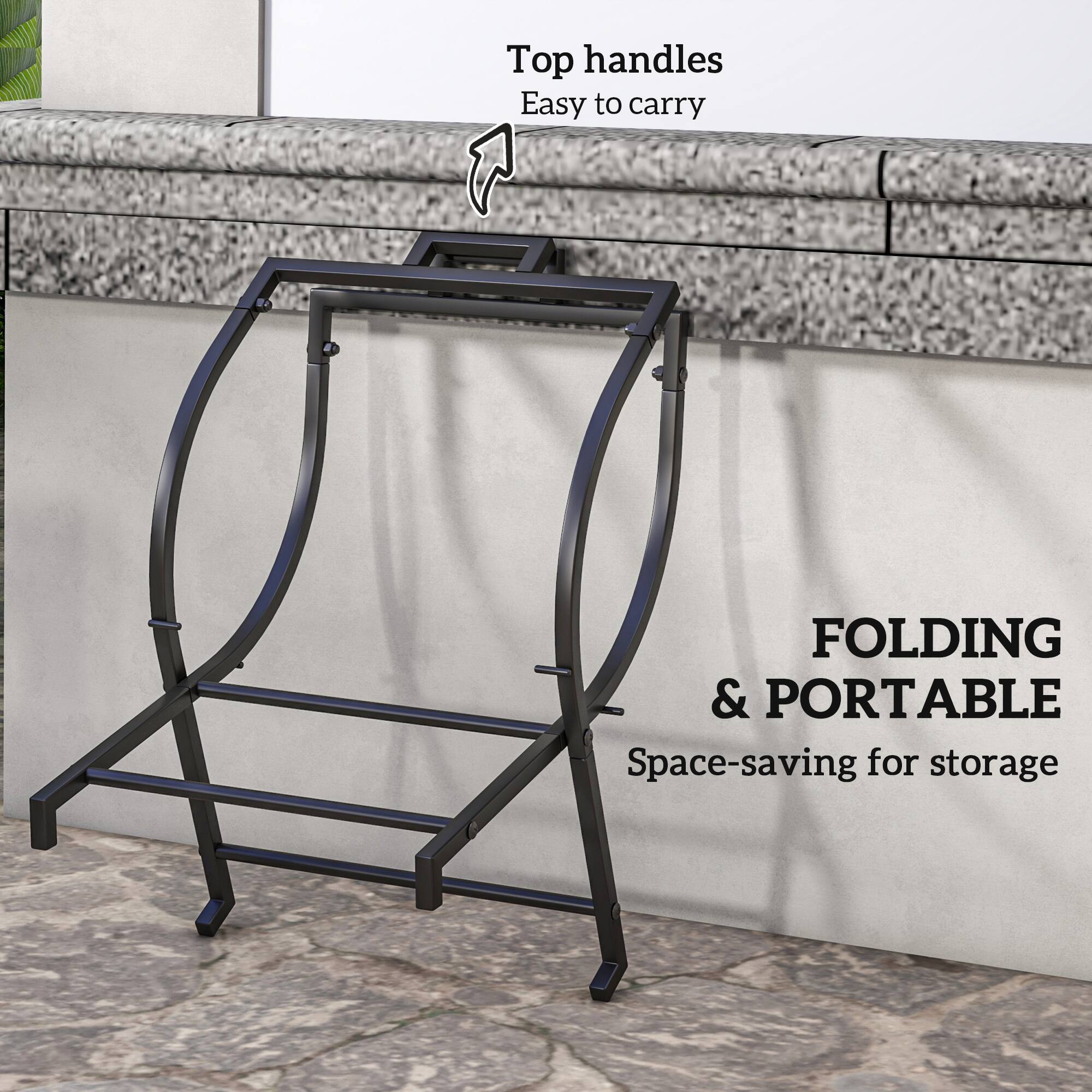 Top handles, easy to carry, folding & portable, space-saving for storage.