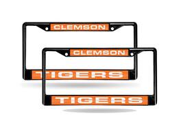 Rico Industries - Clemson Tigers Black Metal Laser Cut License Plate Frame - Set of 2 Frames - Multi