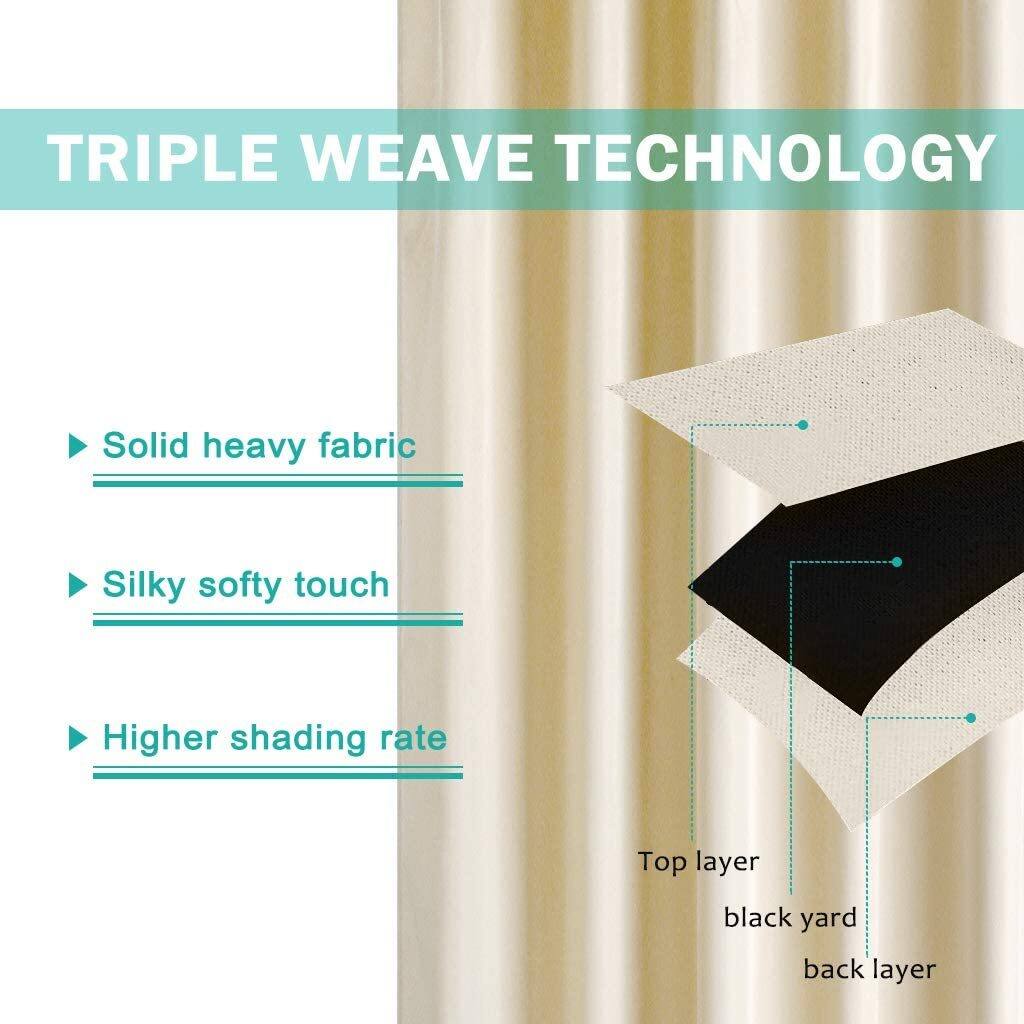TRIPLE WEAVE TECHNOLOGY

- Solid heavy fabric
- Silky softy touch
- Higher shading rate

Top layer
black yard
back layer