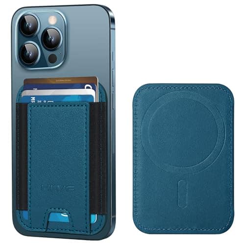 Vulpecula Spade - for MagSafe Wallet, Strongest Magnetic Wallet for iPhone 17/16/15/14/13/12 Series, 7 Cards Holder, Leather Minimalist - Dark Blue Wallet - Black Band