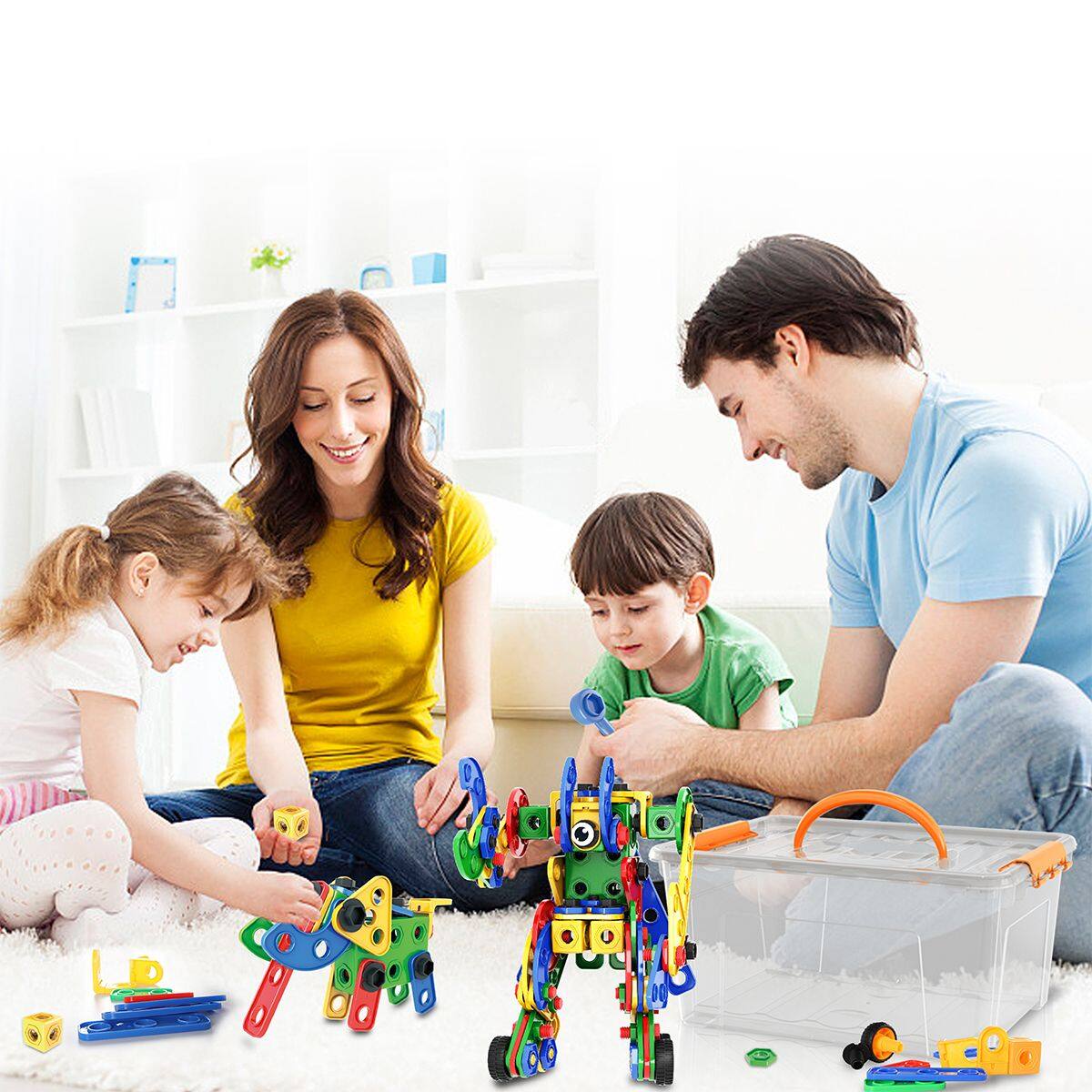 Alt View 2. PicassoTiles - PicassoTiles 201 Piece Construction Building Engineering Set, STEM Toy for Kids Age 3 and Up, PTN201.