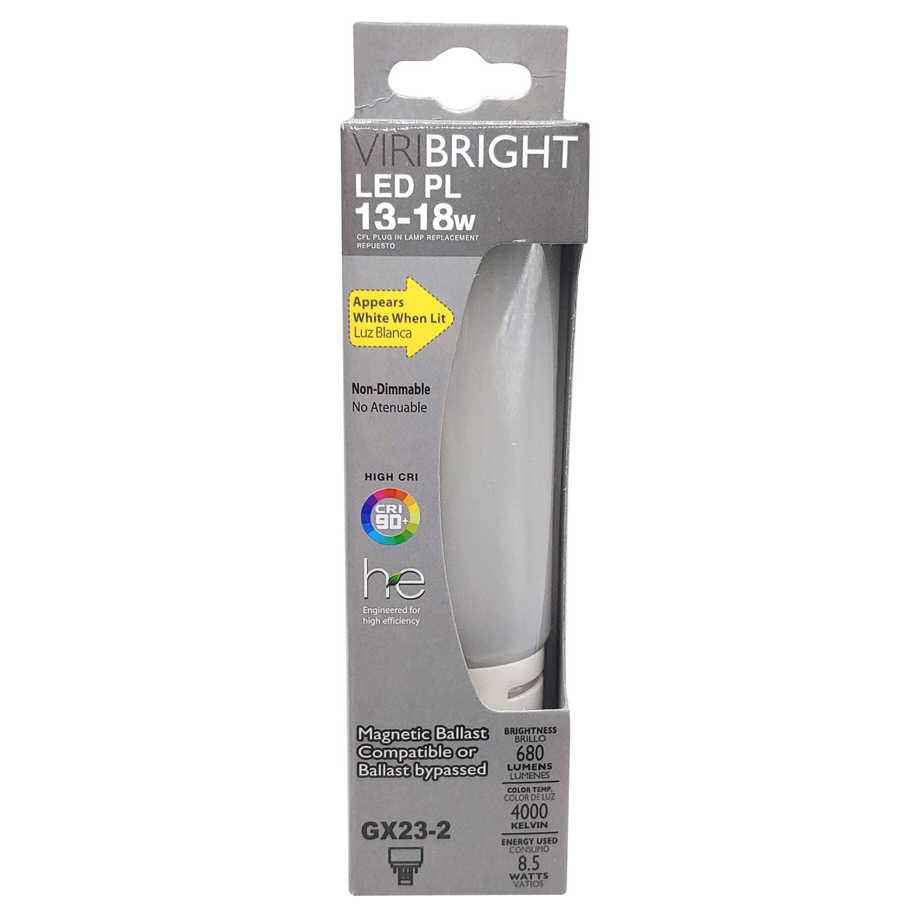 VIRIBRIGHT - LED PL Lamp, GX23-2 (2-Pin), 680 Lumens - 2700K price history on PriceWatchPro