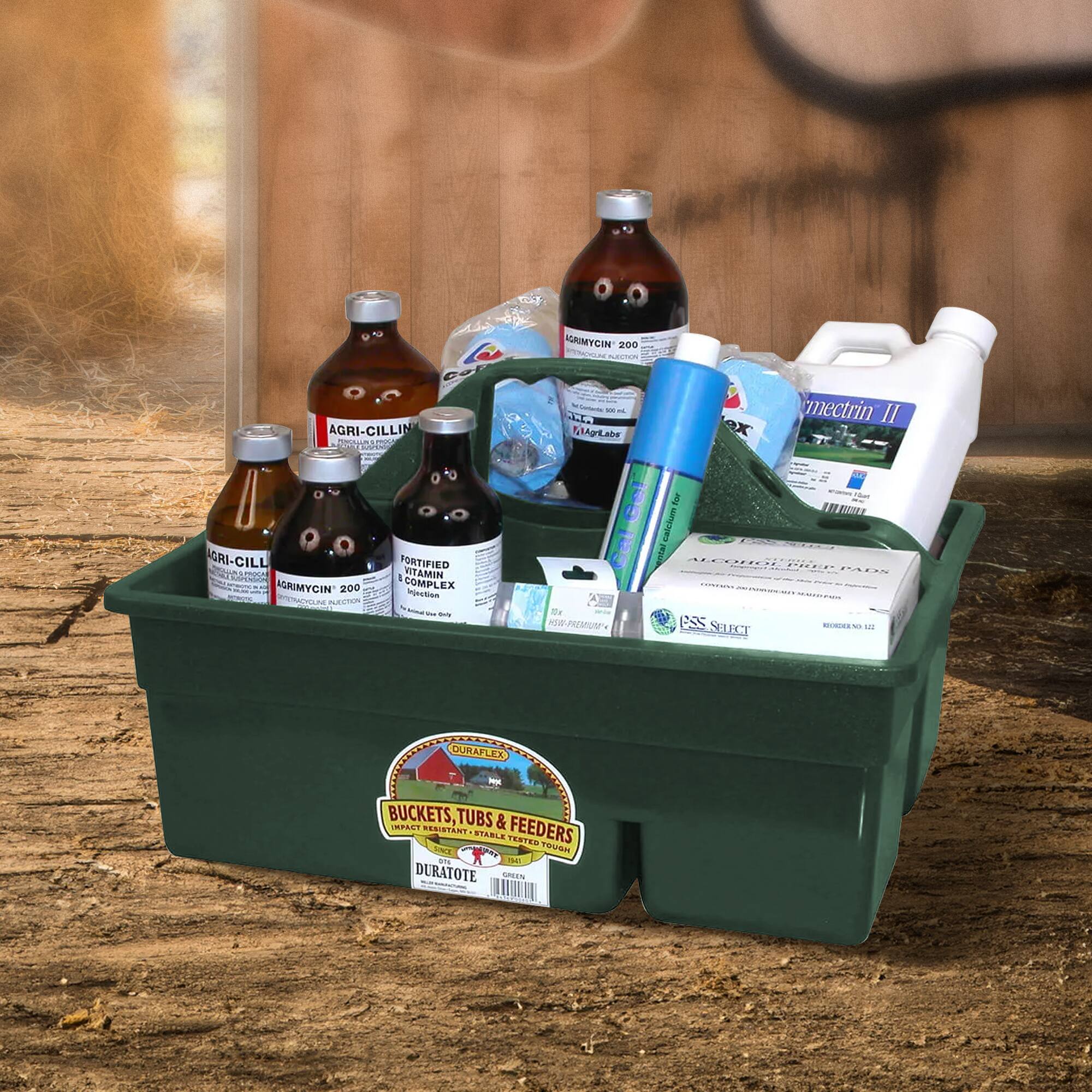 AGRI-CILLIN  
AGRI-MYCIN 200  
Vitamin I Complex  
Ivermectin II  
DURAFLEX BUCKETS, TUBS & FEEDERS  
IMPACT RESISTANT - SILK TERRIED