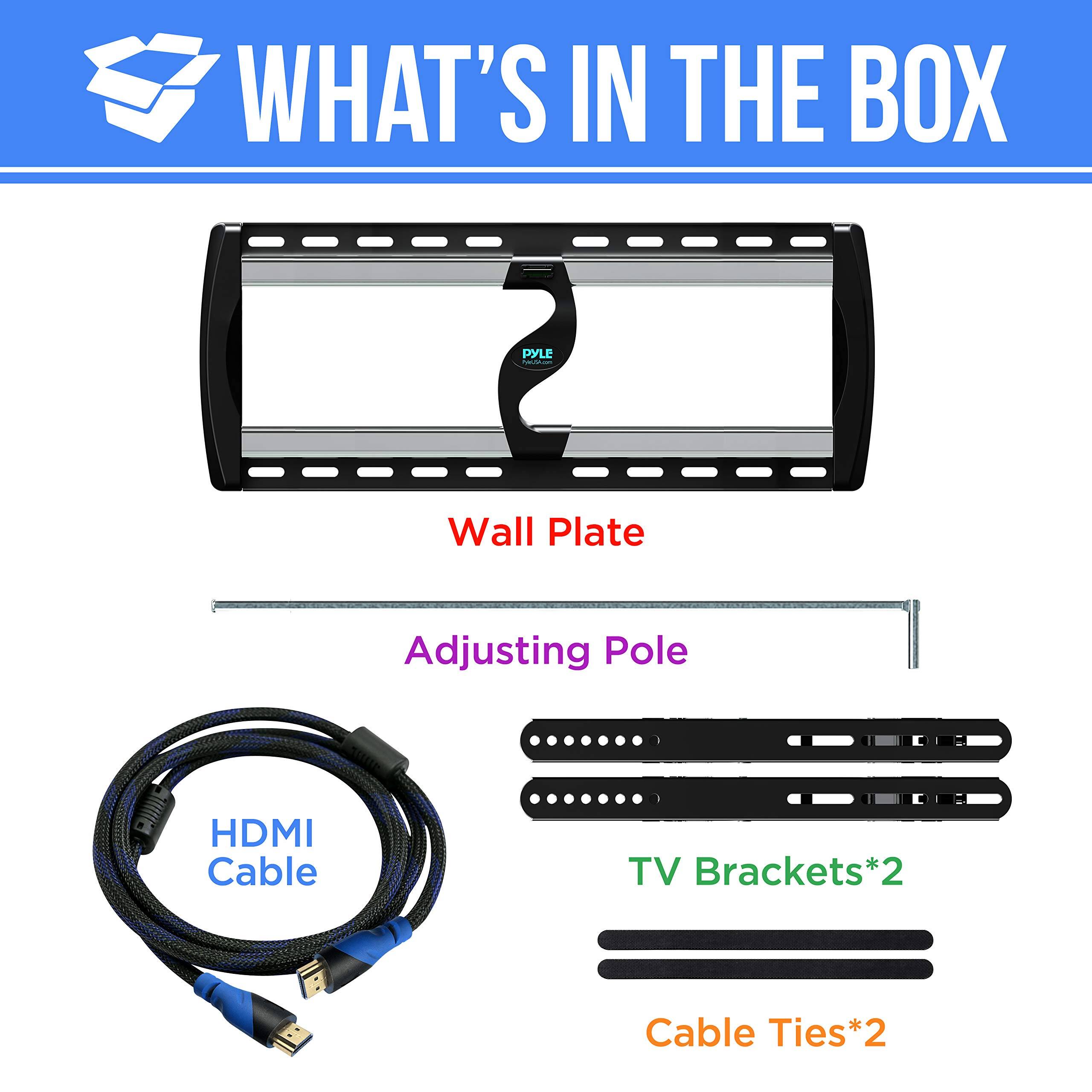 WHAT'S IN THE BOX

- Wall Plate
- Adjusting Pole
- HDMI Cable
- TV Brackets*2
- Cable Ties*2