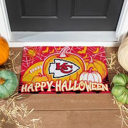 Evergreen Enterprises - Kansas City Chiefs 28" x 16" Happy Halloween Turf Door Mat - Multicolor