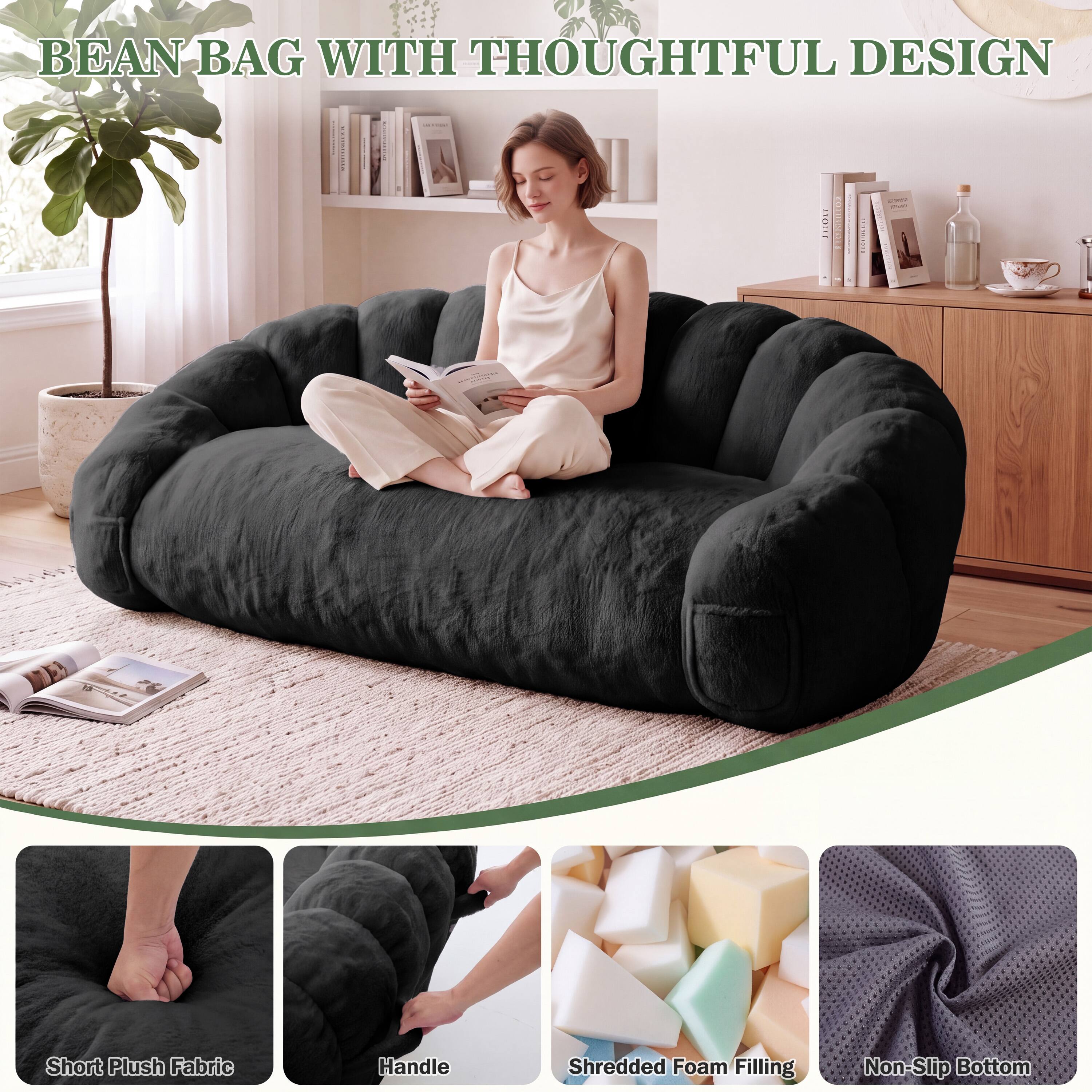 BEAN BAG WITH THOUGHTFUL DESIGN

- Short Plush Fabric
- Handle
- Shredded Foam Filling
- Non-Slip Bottom