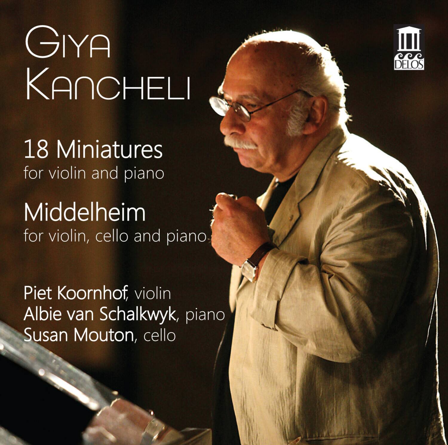 GIYA KANCHELI

18 Miniatures for violin and piano

Middelheim for violin, cello and piano

Piet Koornhof, violin  
Albie van Schalkwyk, piano  
Susan Mouton, cello