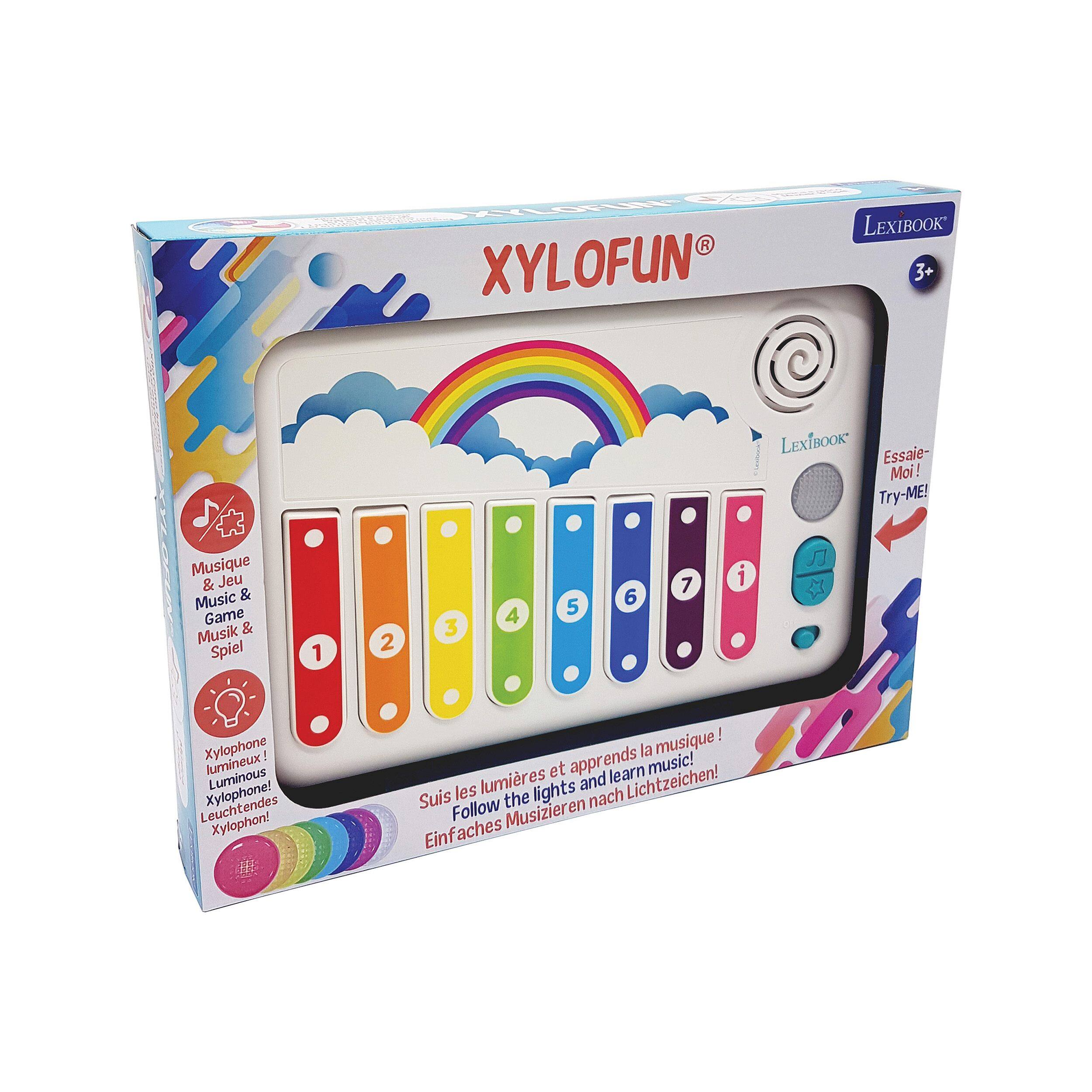 **XYLOFUN®**

**LEXIBOOK**

**3+**

**Musique & Jeu / Music & Game / Musik & Spiel**

**Xylophone lumineux! / Luminous Xylophone! / Leuchtendes Xylophon!**

**Essaie-Moi! / Try-ME!**

**Suis les lumières et apprends la musique! / Follow the lights and learn music! / Sui nach Lichtzeichen und lerne Musik!**

**Einfaches Musizieren nach Lichtzeichen!**

**1 2 3 4 5 6 7**