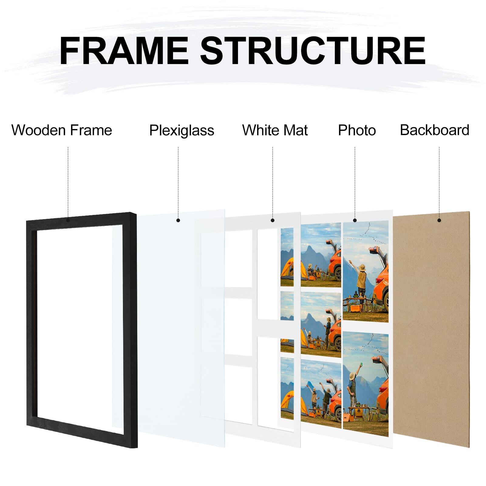 Stylel Star Collage Picture Frame Displays Pictures With Mat Or Without ...