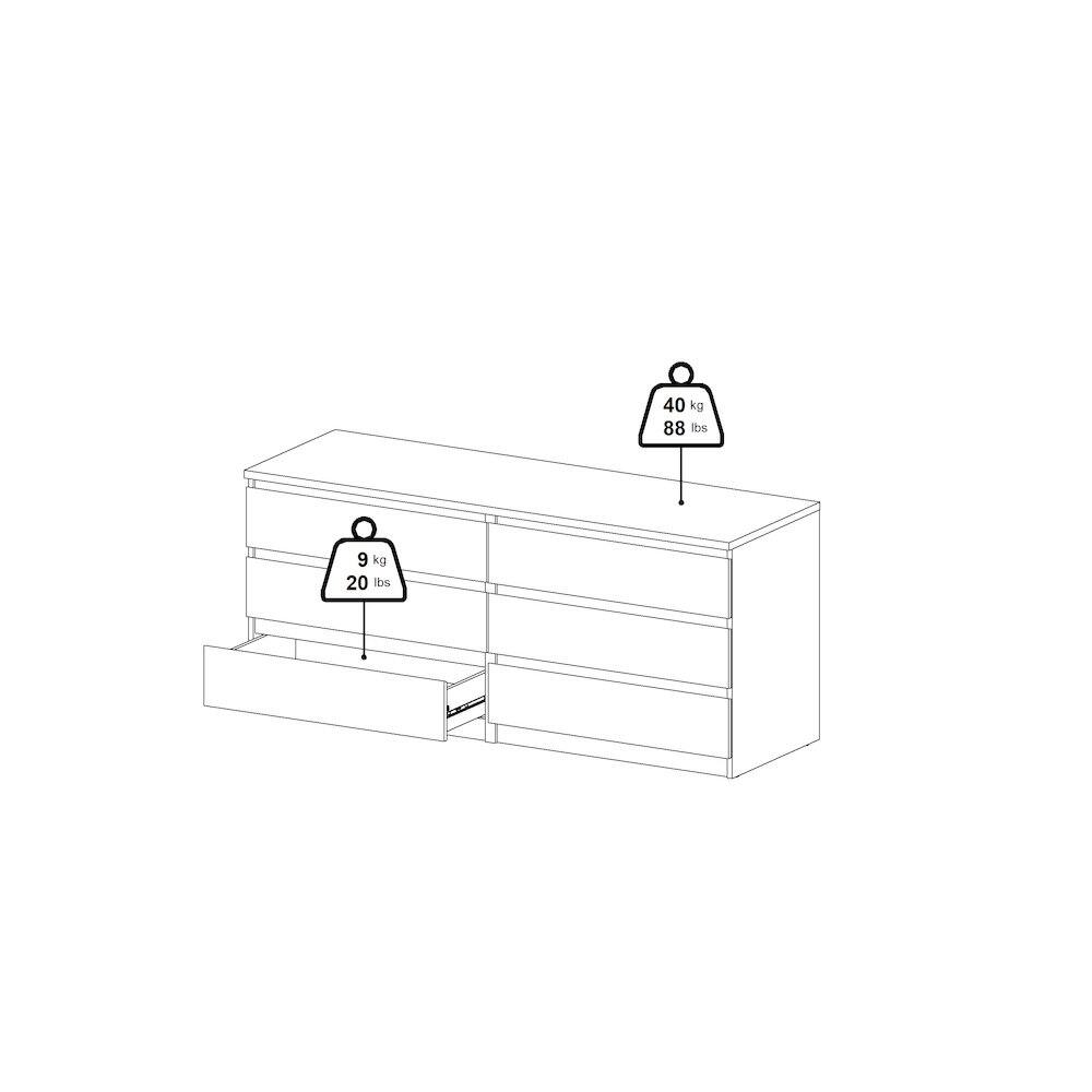 Alt View 8. Tvilum - Scottsdale 6 Drawer Double Dresser Matte - Black.