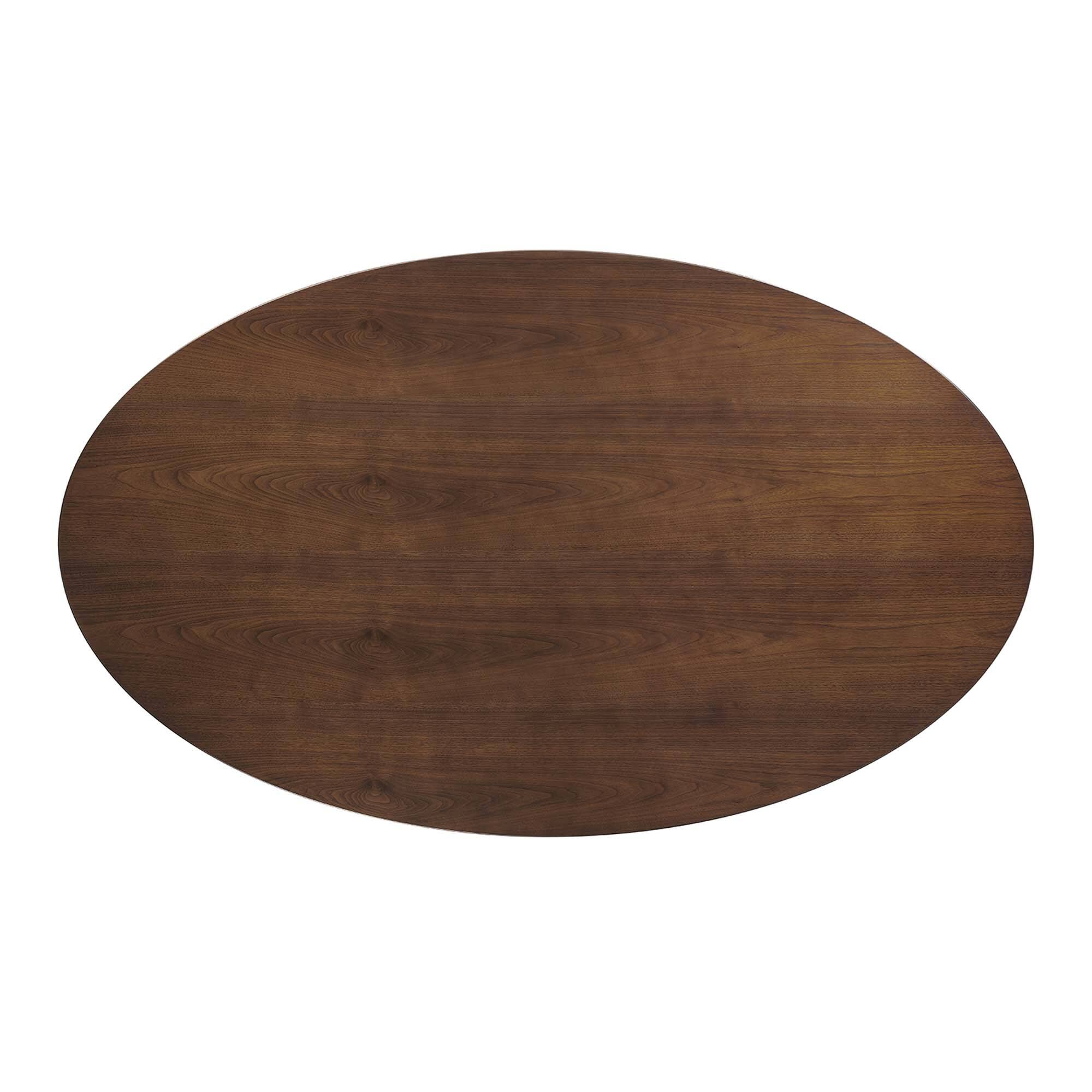 Back. Modway - Lippa 78" Oval Wood Dining Table by Modway - Walnut.