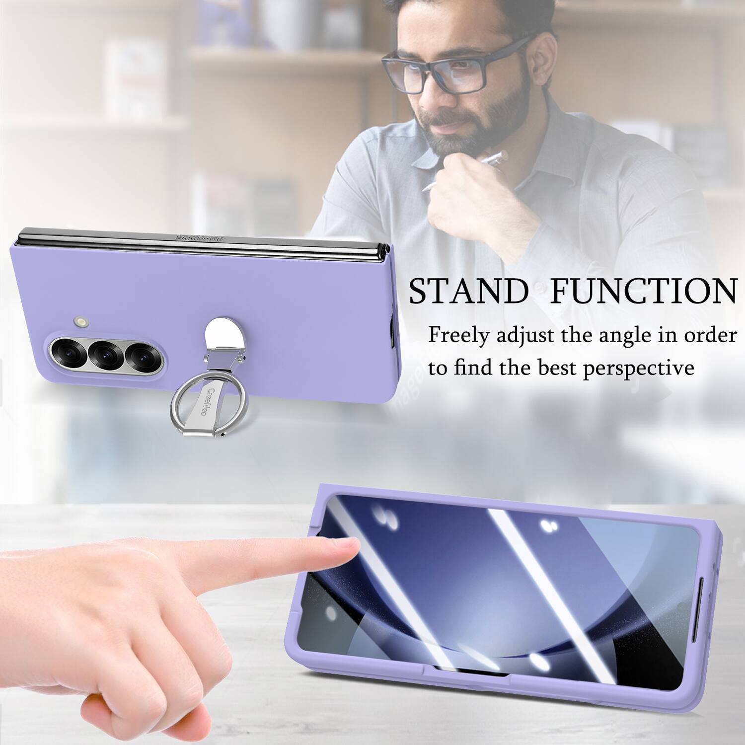 SAN ZN Caseieo

STAND FUNCTION

Freely adjust the angle in order to find the best perspective