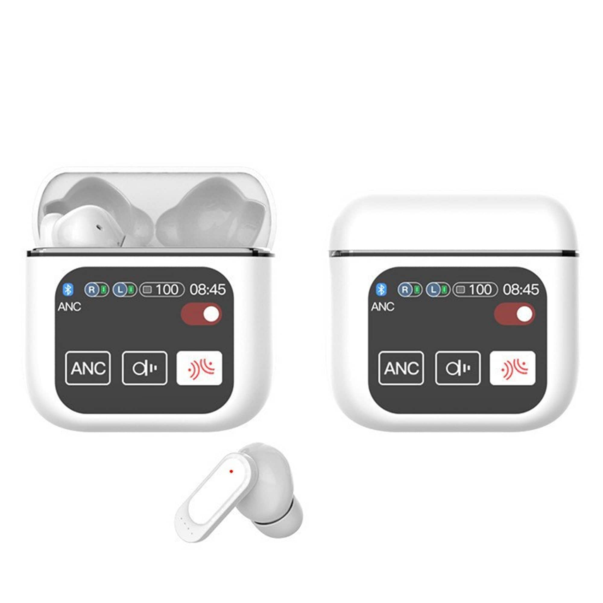 YONWAY - LED Touch Color Screen Wireless Bluetooth Earphones, Intelligent Noise Earbuds for Running and Workout