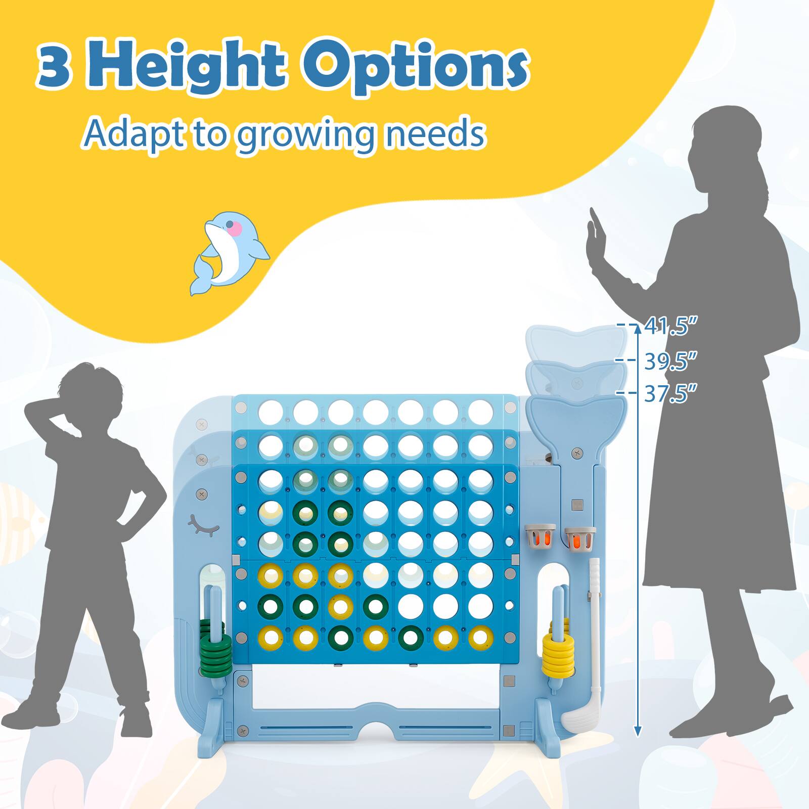 3 Height Options  
Adapt to growing needs  
41.5"  
39.5"  
37.5"