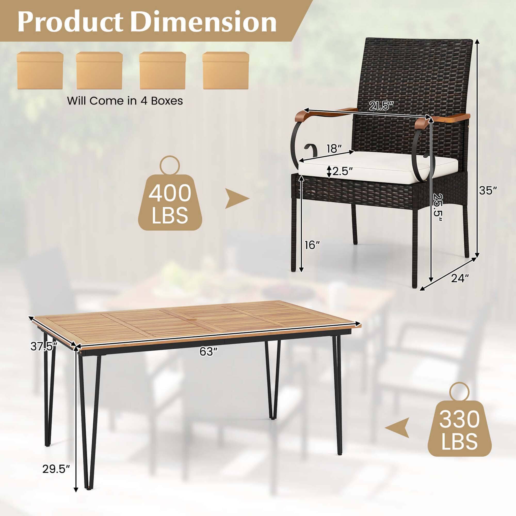 Product Dimension: Will come in 4 boxes. 21.5" x 18" x 400 LBS + 2.5" x 16" x 5 25.5" x 35" x 24" x 37.5" x 63" x 29.5" x 330 LBS.