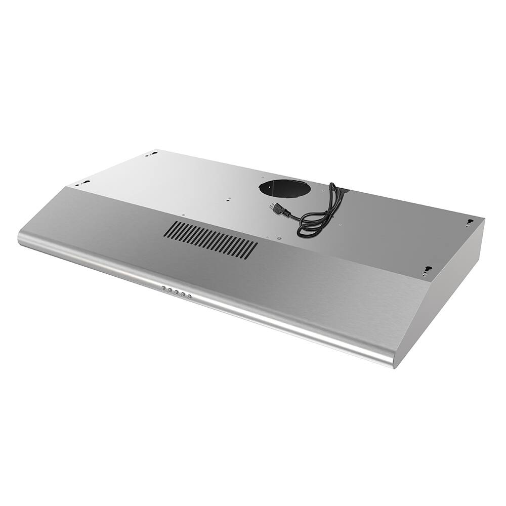 Alt View 5. Streamline - 36 in. Amendola Convertible Undermount 80 CFM Range Hood, Mesh Filters, Push Button Control, LED Light - Brushed Stainless Steel.