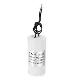 Unique Bargains - 40uF CBB60 Running Capacitor, AC 250V Cylinder 2 Wire for Air Conditioner, Compressor, Washing Machine - White