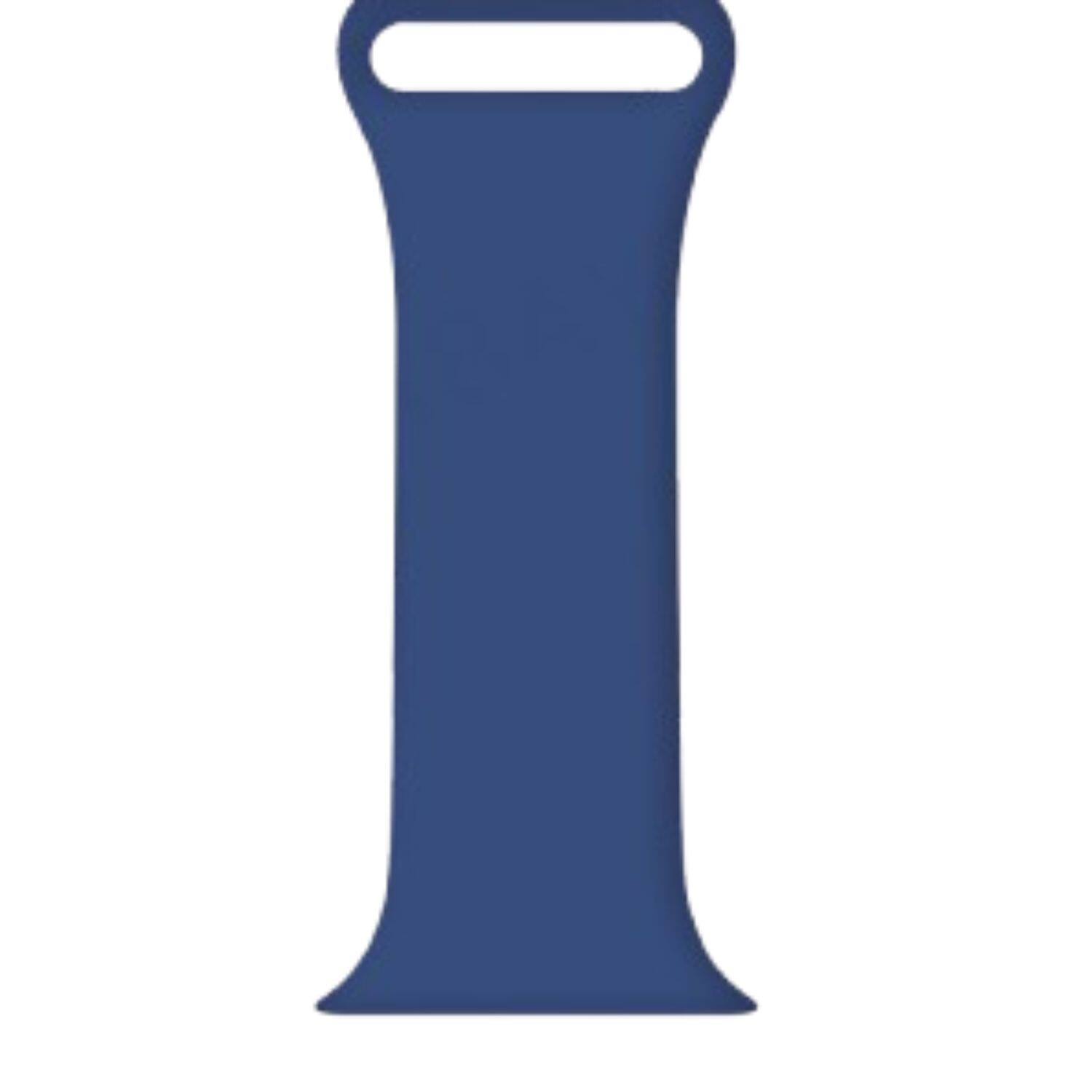 Left. Home Collection - Navy Blue 42mm/44mm M/L Silicone Sport Band Strap for Apple Watch Series – Soft Replacement Wristband - Navy Blue.