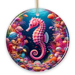 OrnamentallyYou - Tropical Tide Treasure Radiant Seahorse Ornament Ocean-Themed Gift And Decor - Multi-colored