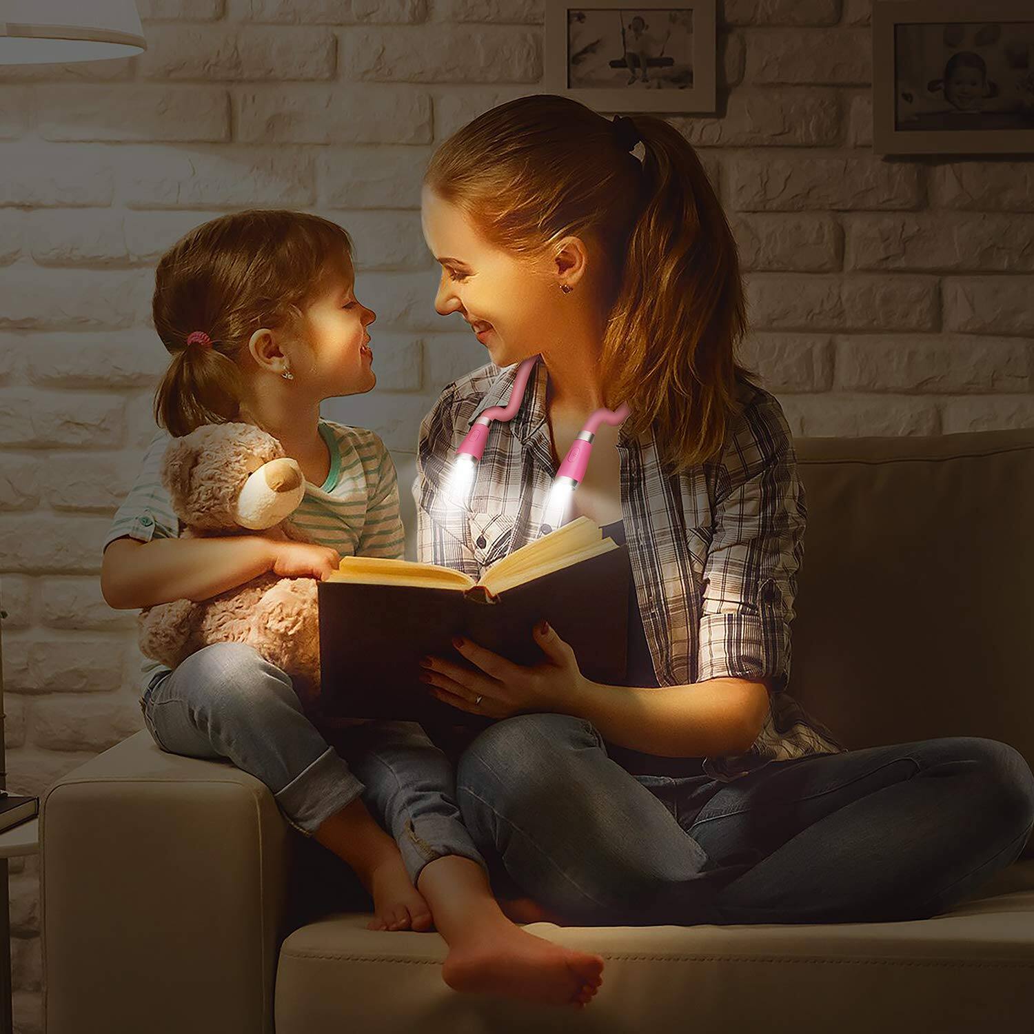 Left. MAGICAL RUBS - Led Neck Book Light Usb-c Rechargeable Hands Free 4 Super Bright Bulbs 3 Adjustable Brightness For Reading In Bed Kni... - Blue.