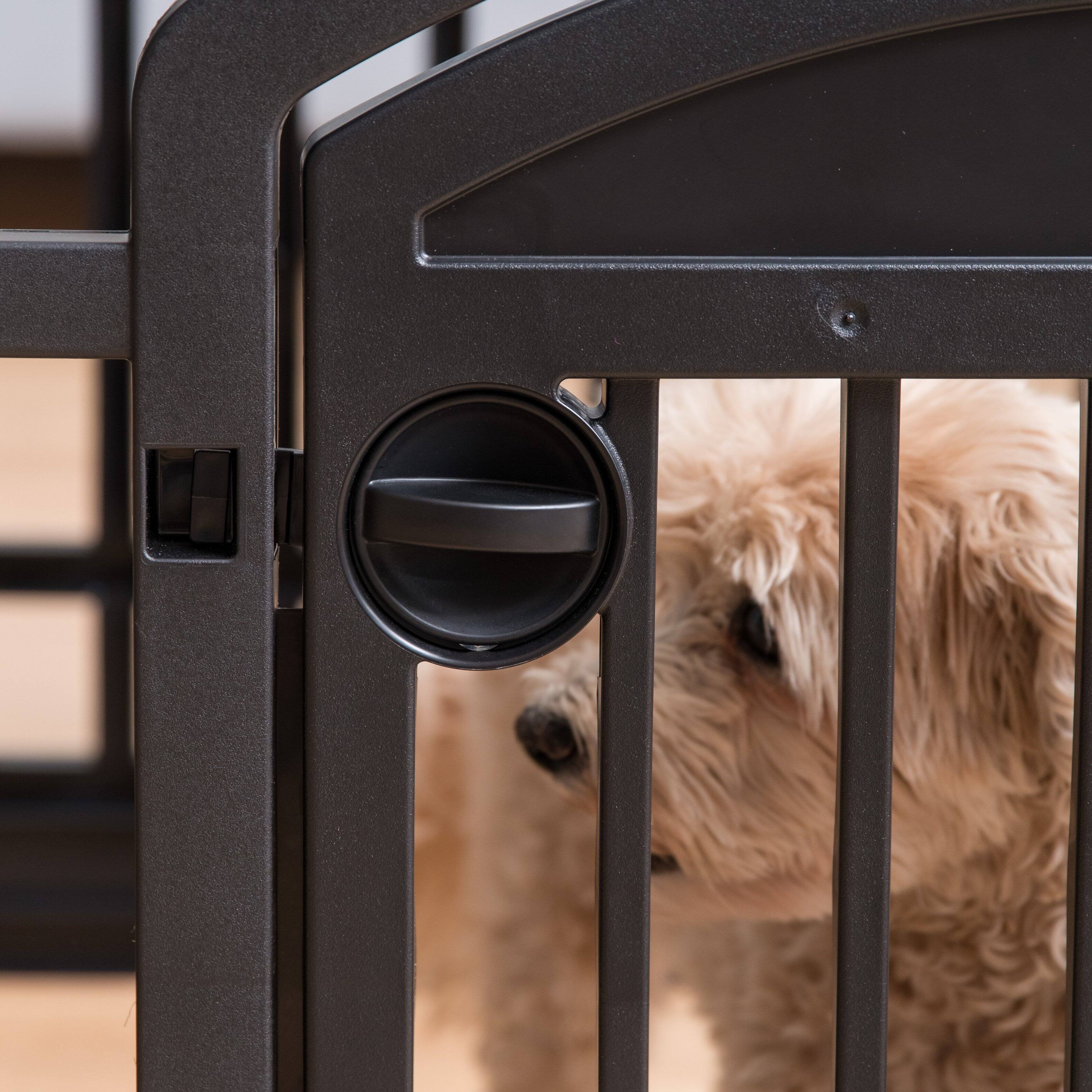 Alt View 5. IRIS USA - IRIS 4-10 Panel 24/34"H Folding Exercise Enclosure Plastic Pet Playpen with Door.