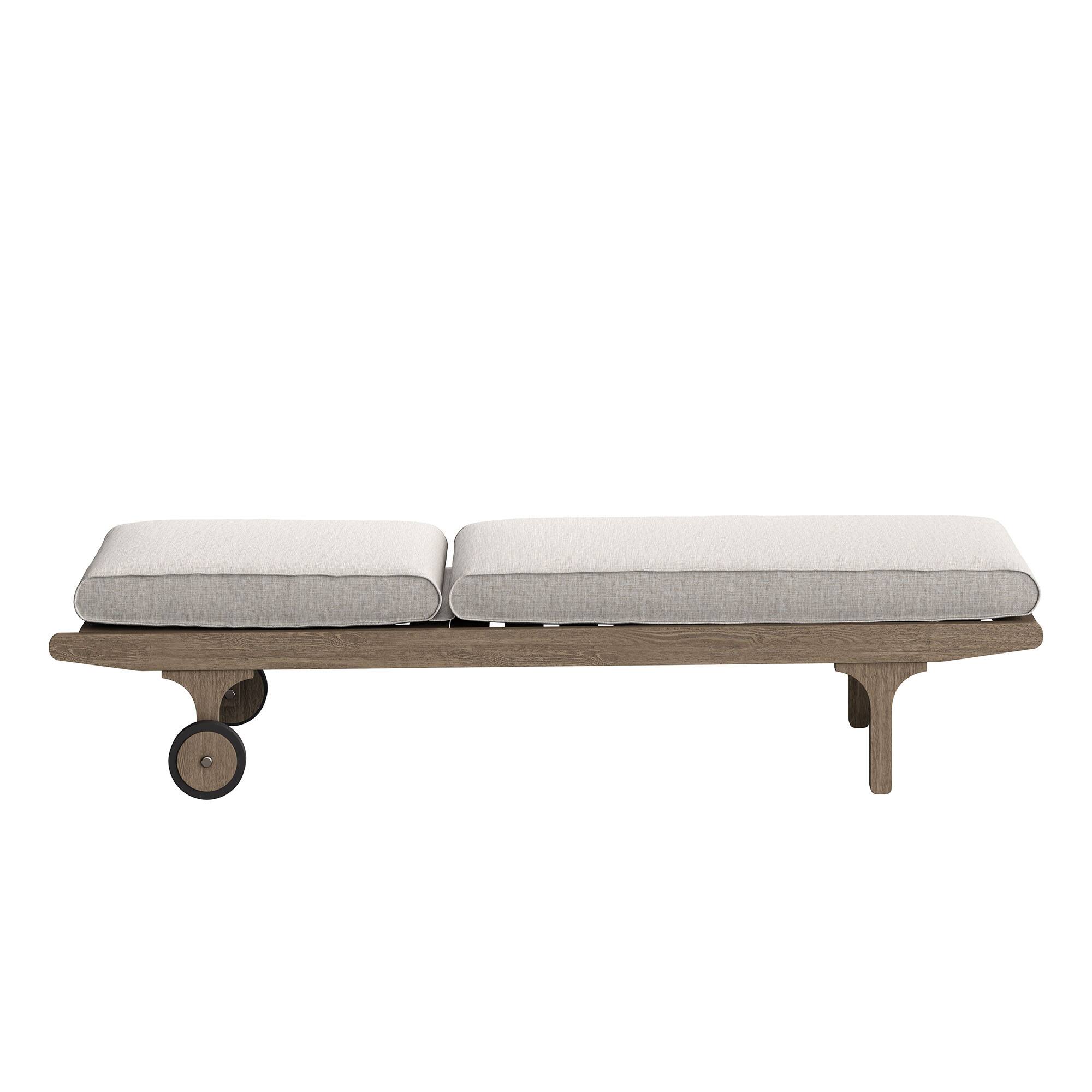 Alt View 5. Modway - Saratoga Outdoor Patio Teak Chaise Lounge Chair by Modway - Weathered Gray Pebble.