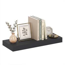 Furinno - TANNA Floating Shelves for Wall, 9 x 24 Wall Shelf, Wall Mounted Floating Shelf with Invisible Brackets, Thick Shelf - Americano