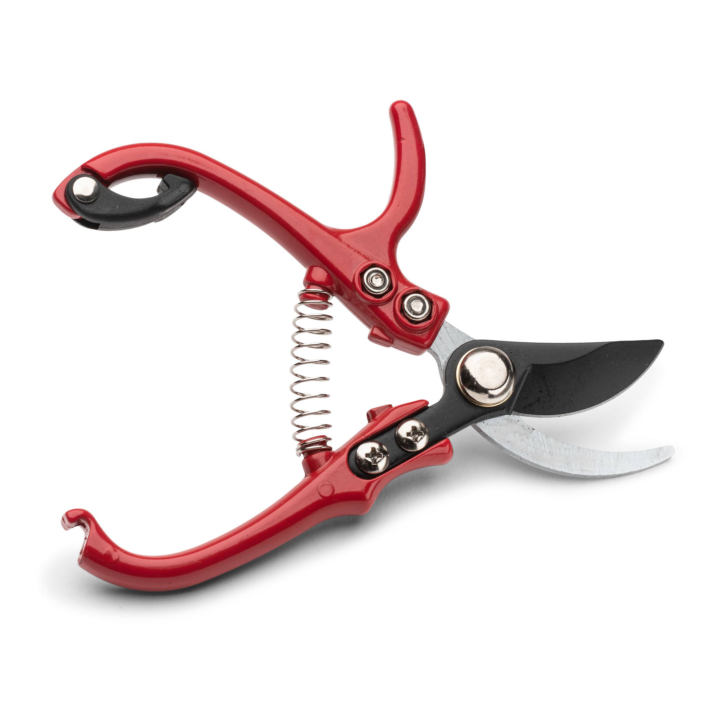 Front. Kings County Tools - 6” Small Bypass Pruning Shears - Red.