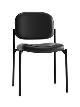 HON - Scatter Stacking Guest Chair SofThread Leather - Black