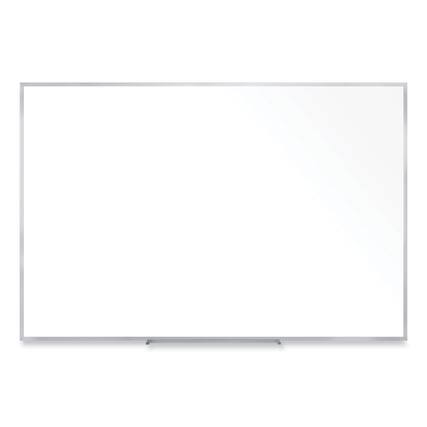 Front. Ghent - REMOVE - Non-Magnetic Whiteboard with Aluminum Frame, 96.63" x 48.47", White Surface, Satin Aluminum Frame.