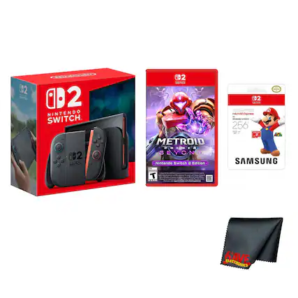 Nintendo Switch 2
Nintendo Switch 2 Edition
Metroid Prime 4
Samsung microSD Express 256GB
Save Electronics - T (Teen 13+)