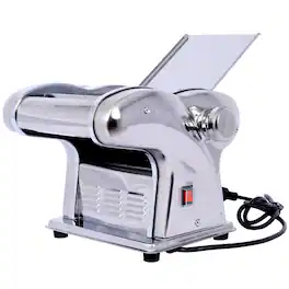 Dexmalle - 3 Blades Electric Pasta Making Machine -Thickness Adjustable-Stainless Steel-2.5mm Round+4mm Flat+9mm Wide - Silver