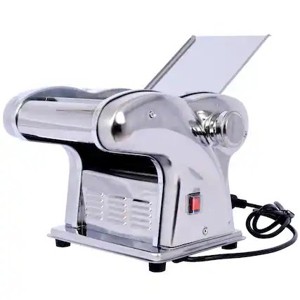 Front. Dexmalle - Dexmalle 3 Blades Electric Pasta Making Machine -Thickness Adjustable-Stainless Steel-2.5mm Round+4mm Flat+9mm Wide - Silver.