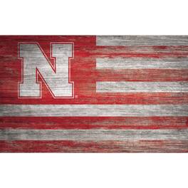 Fan Creations - Nebraska Huskers 11'' x 19'' Distressed Flag Sign - Multicolor