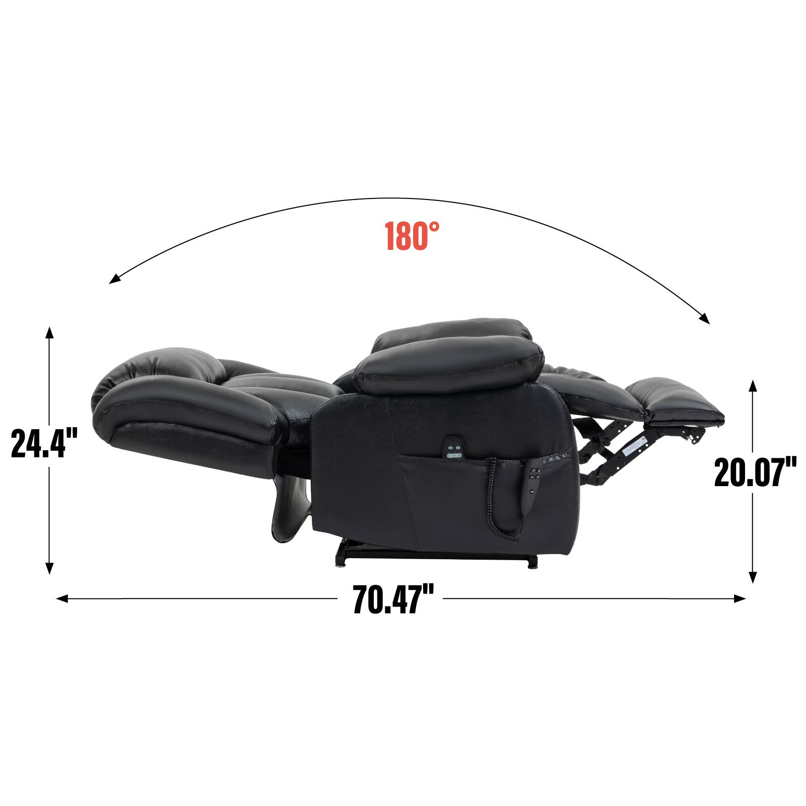 180°  
24.4"  
20.07"  
70.47"