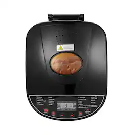 Mirfee - Compact 2LB Bread Maker, 19-in-1 Automatic Dough & Bread Maker, Nonstick Ceramic Pan, 3 Crust Colors - Black