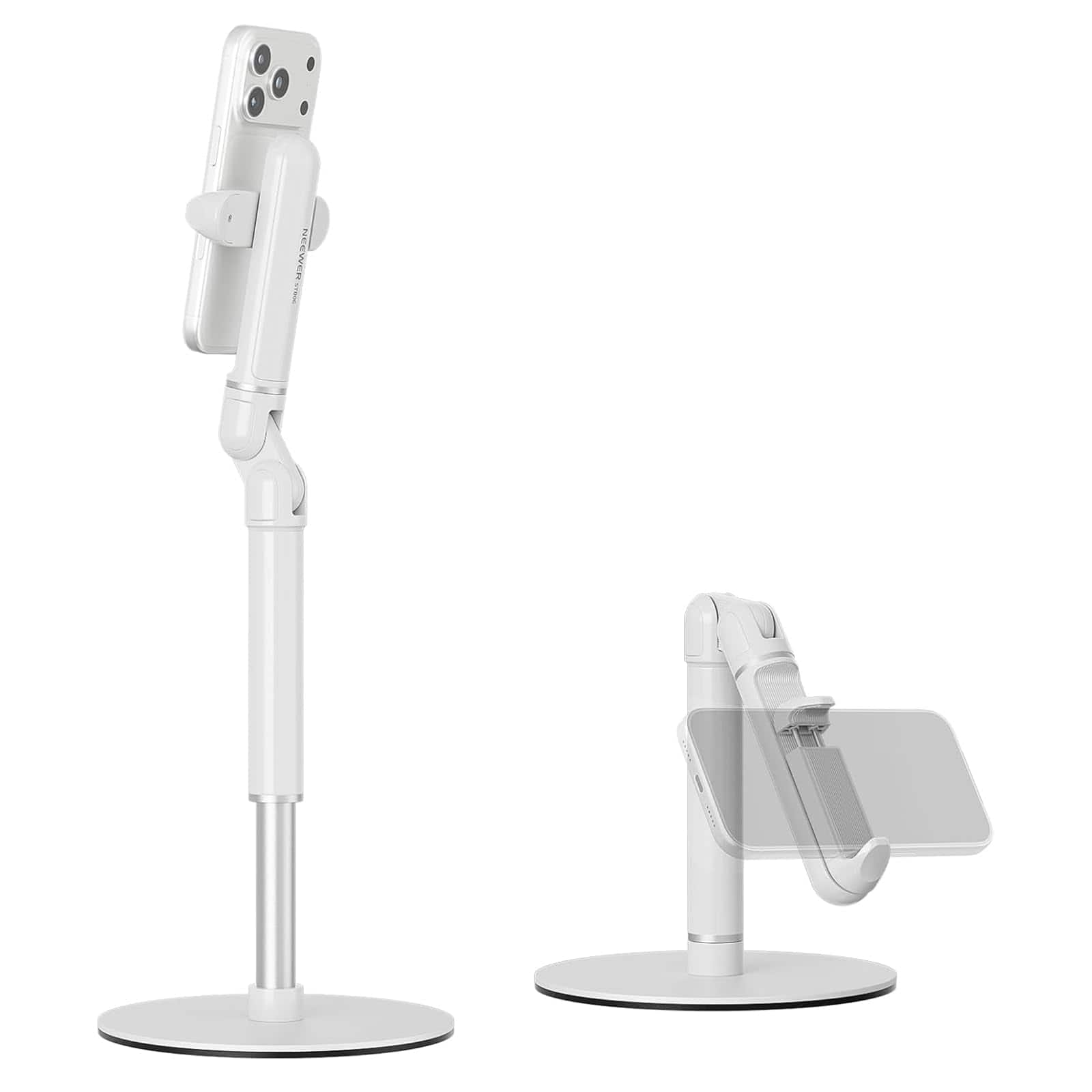 Neewer - Basics Desk Phone Stand, Weighted Base - White