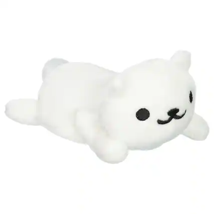 Front. Little Buddy - Neko Atsume: Kitty Collector 4" Plush: Snowball - White.