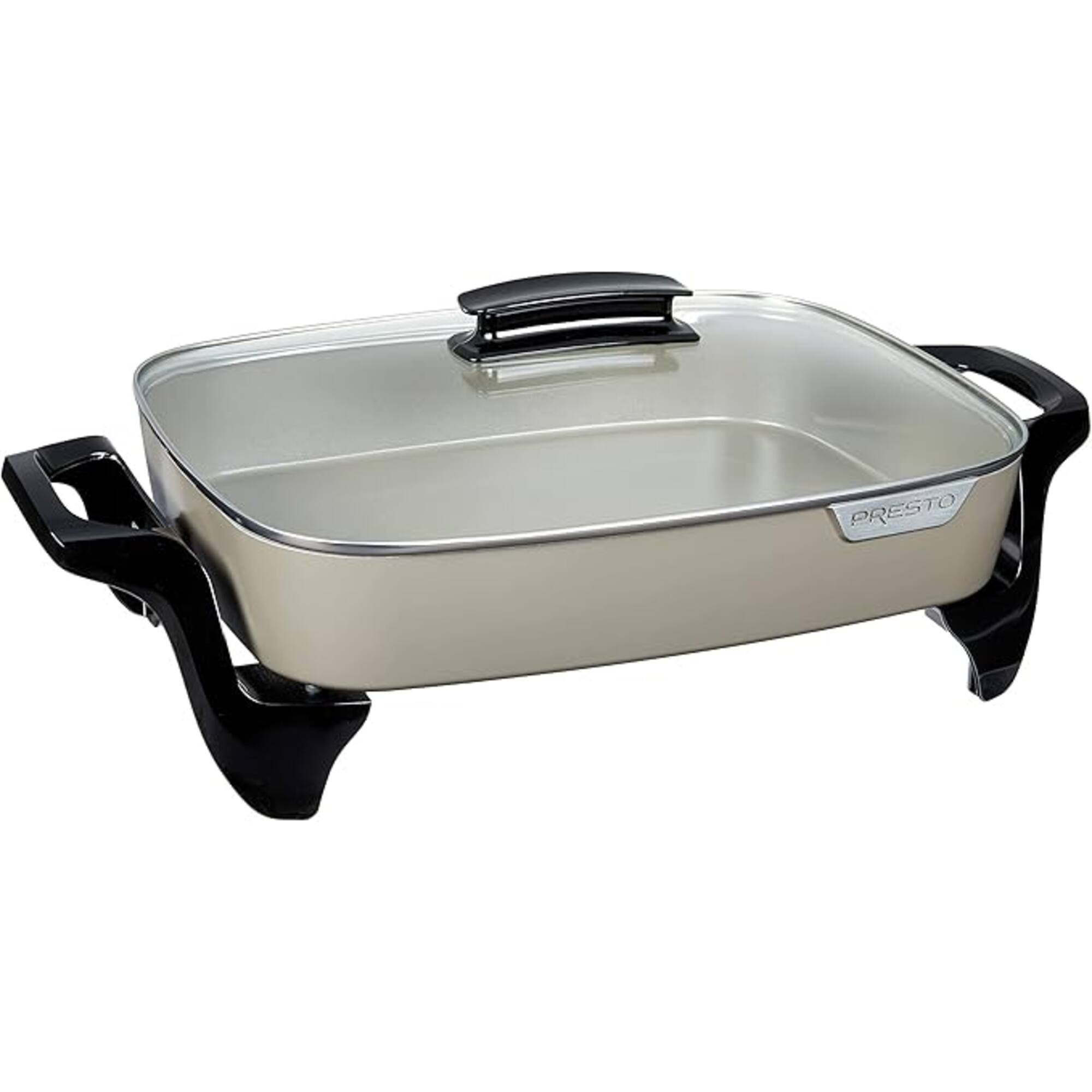 Front. Presto - Presto 06856 16 Inch Electric Ceramic Skillet Nonstick Finish - Grey.