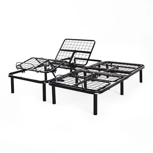 Hivvago - Split King Size Electric Head Foot Adjustable Bed Base with Remote - Black