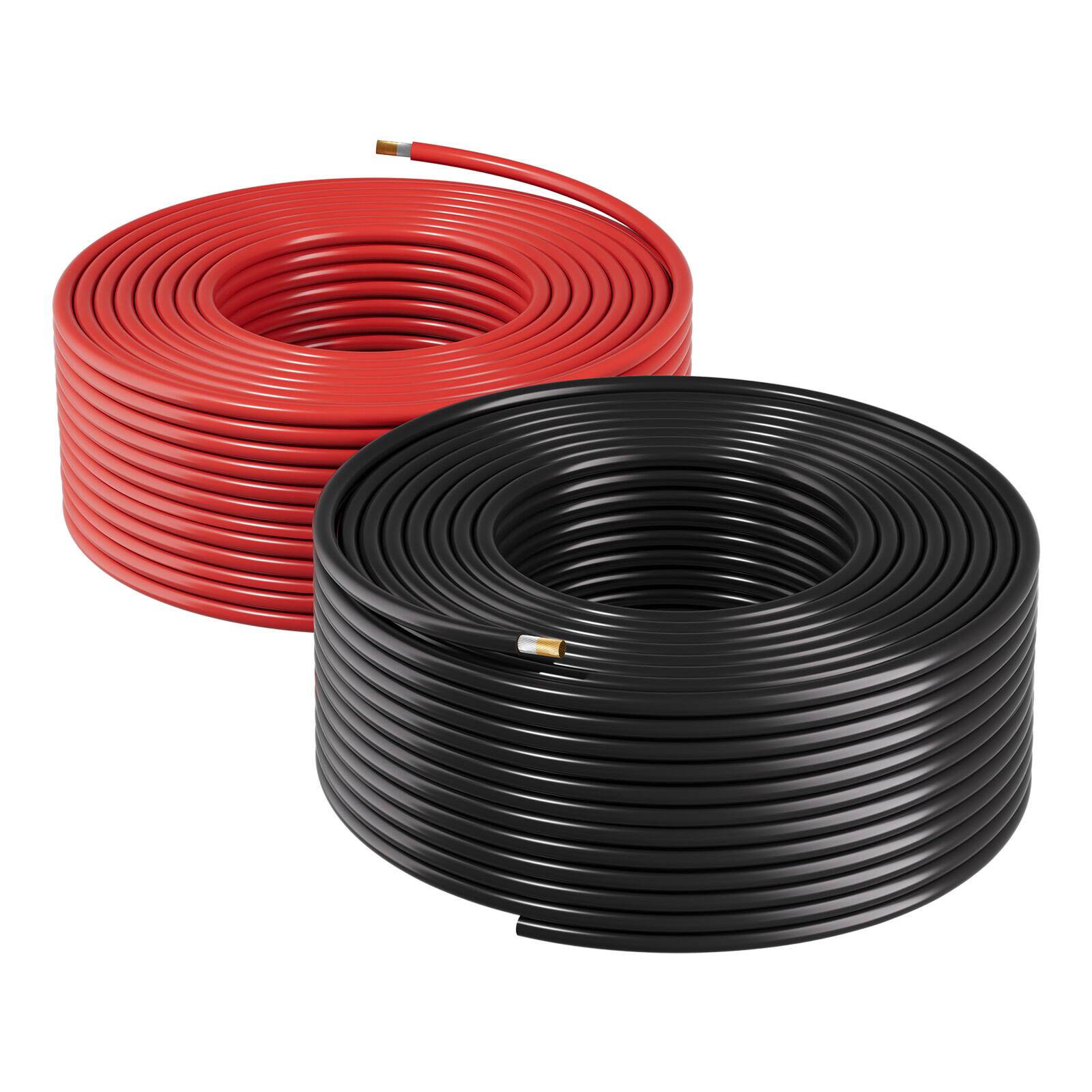 Alt View 5. VEVOR - Solar Panel Wire, 100 ft Black + 100 ft Red Kit, 10 AWG (6 mm²) Solar Panel Extension Cable, PV Tinned Copper Wire - Black + Red.