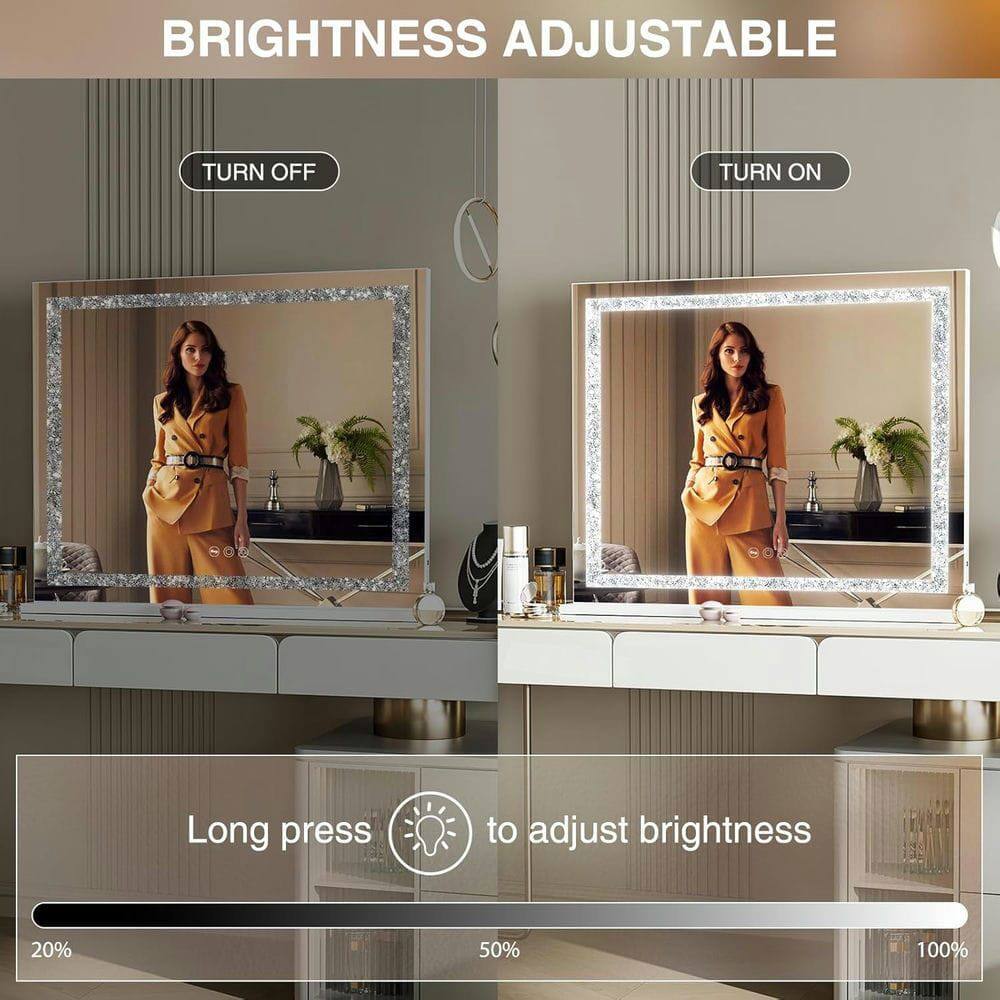 BRIGHTNESS ADJUSTABLE

TURN OFF

TURN ON

Long press to adjust brightness

20% 50% 100%