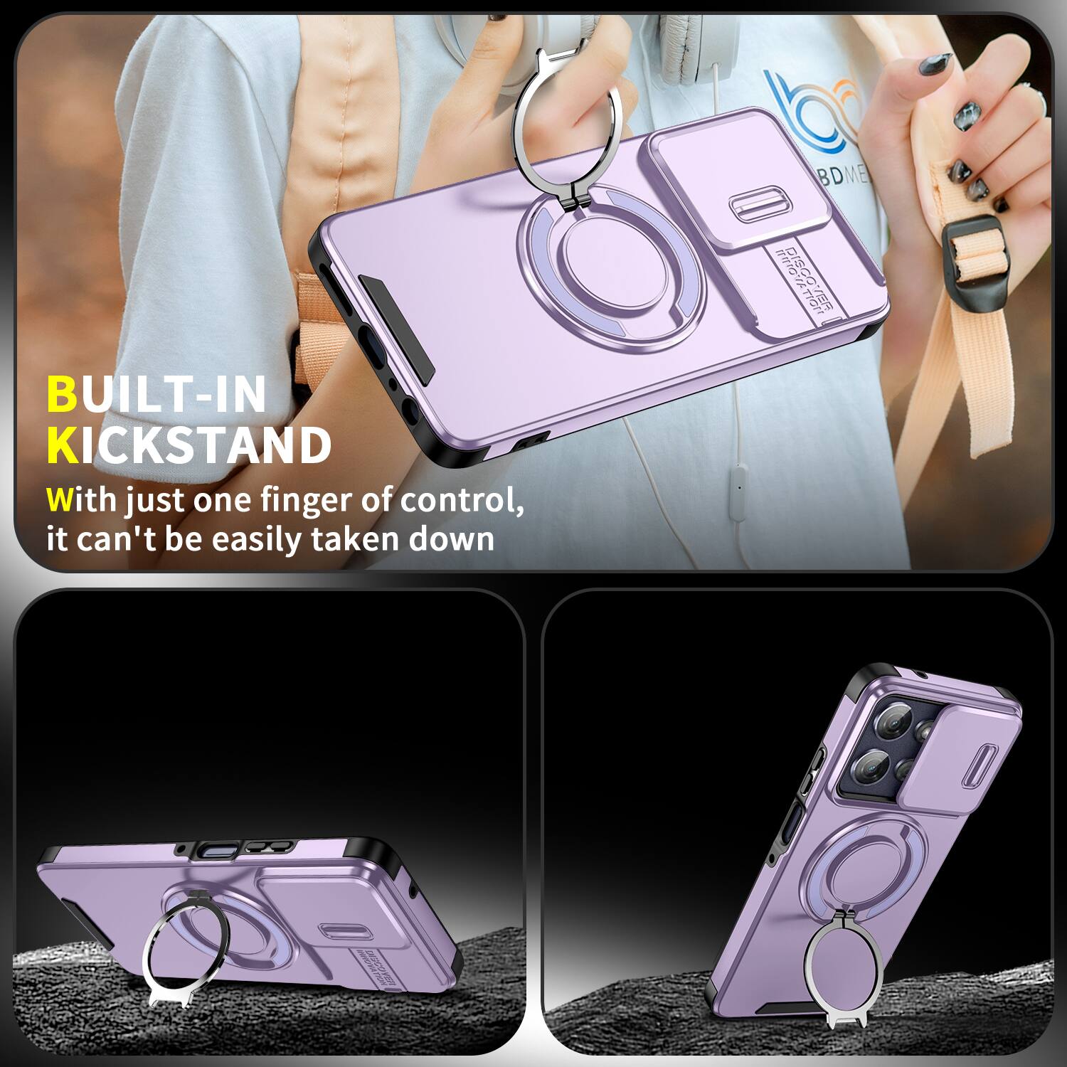 BDME DISCOV FISTV

BUILT-IN KICKSTAND
With just one finger of control, it can't be easily taken down

CHOCOVER