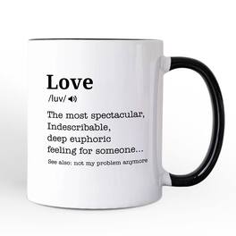 OrnamentallyYou - Love: Not My Problem Anymore Definition Mug, Sarcastic Gift for Exes - White